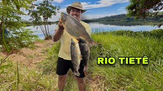 Pescaria de Piauçu Gigante com Vara de mão no Rio Tietê