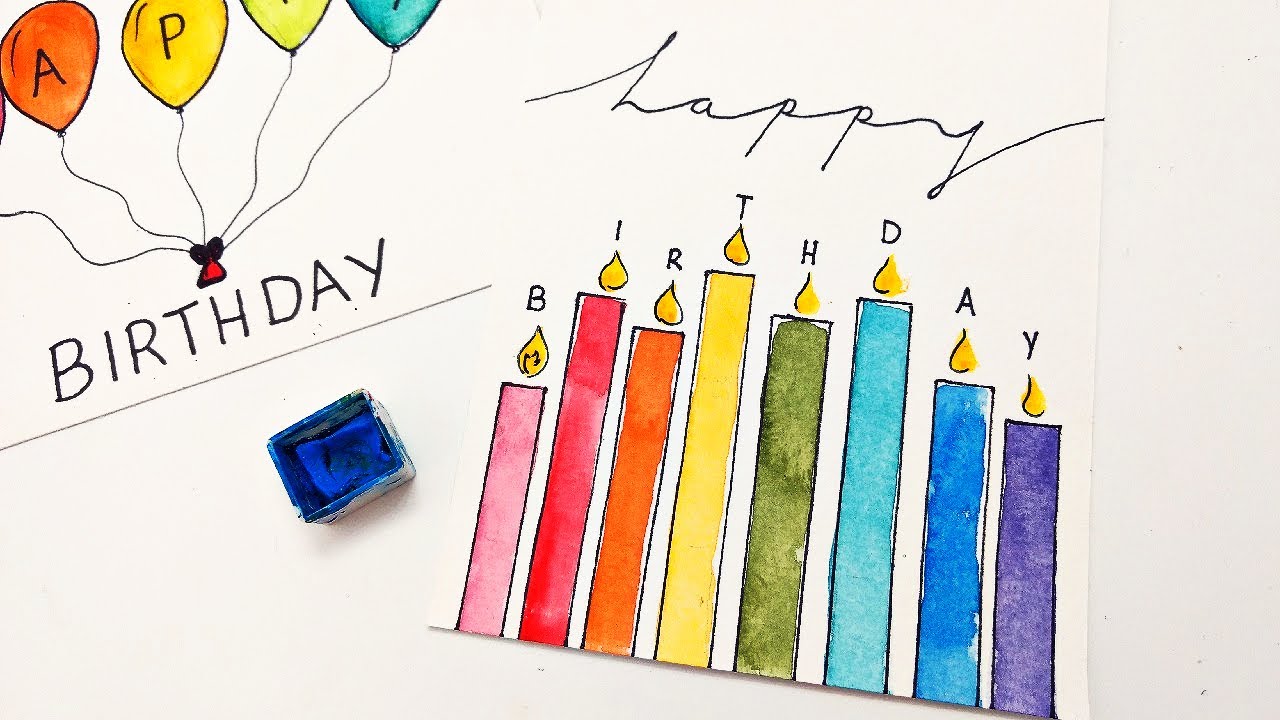 Quick & EASY birthday cards for beginners PART 9 » Watercolor birthday ...