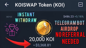 koiswap telegram bot airdrop / instant receive / FREE airdrop + TRUSTWALLET receive proof