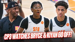 Chris Paul Watches Bryce James \& Kiyan Anthony GO OFF 👀🔥 | SFG vs Jalen Suggs' AAU Team! 🚨