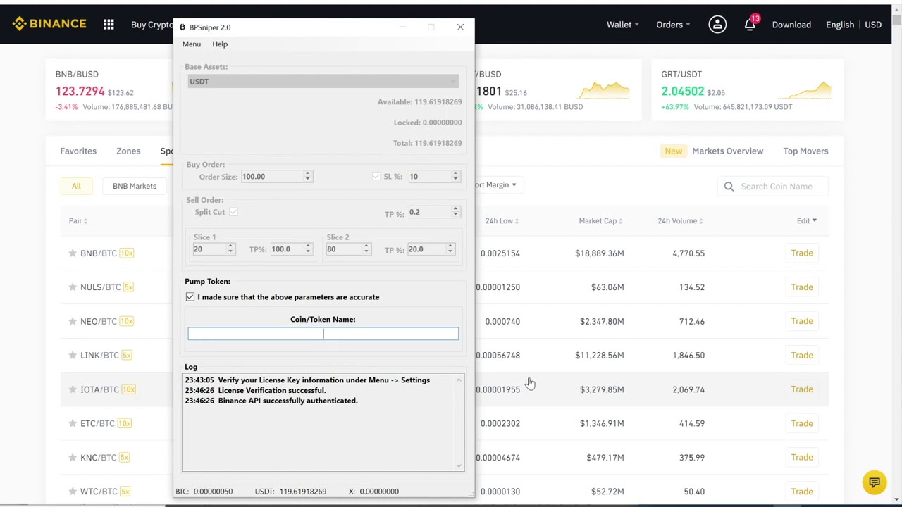 Big Pump Signal Bot V2 - SPLIT PROFIT and STOP-LOSS for Binance Pump Sniper