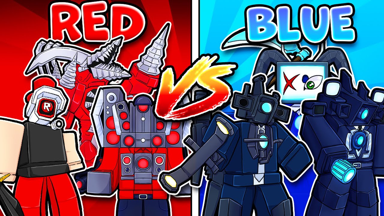 BLUE vs RED UNITS ONLY in Toilet Tower Defense CHALLENGE