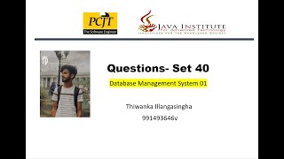 Java Institute DBMS Question Set 40