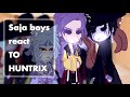 KPOP demon hunters react to HUNTRIX // ships // TAKE DOWN // ft : Saja Boys + tiger || PART 3 // AU