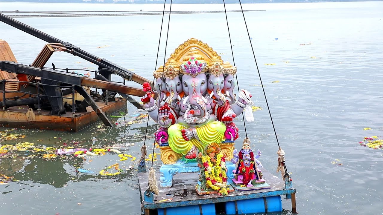Ganesh Nimajjanam 2023 l Ganesh nimajjanam in Hussain Sagar l Hyderabad Ganesh immersion 2023