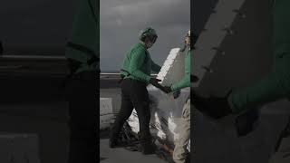 Helicopters ferry supplies onto USS Gerald R. Ford flight-deck! 🇺🇸 #shorts #usa #navy