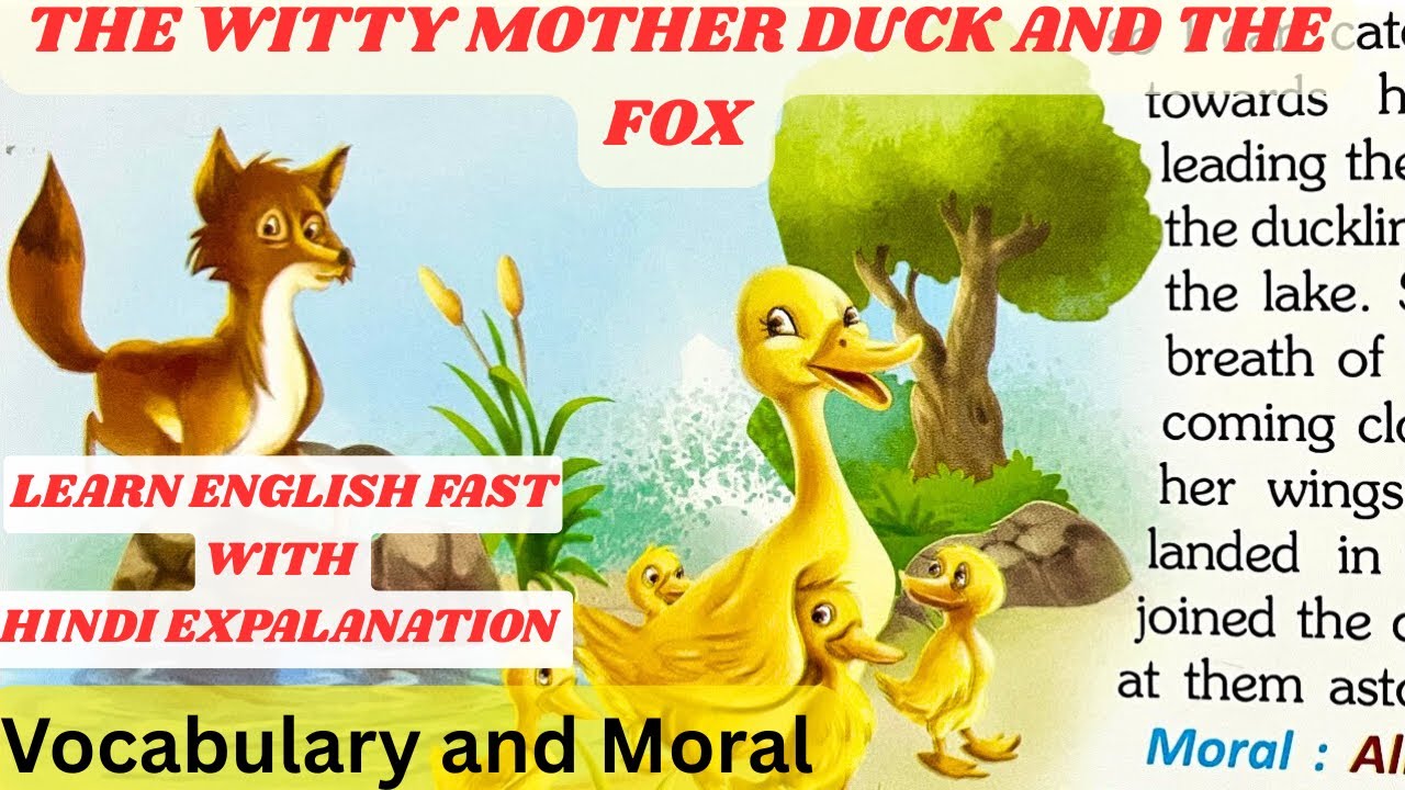 The Witty Mother Duck and the Greedy Fox | Learn English Through Story with Hindi Explanation