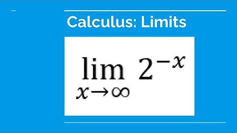 Grade 12 Calculus & Vectors - The limit of 2^-x as x is approaching to infinity.