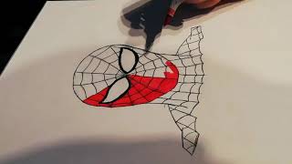 Coloring My Spiderman Drawing With A Copic Marker