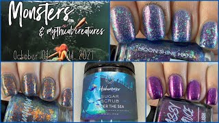 October 2021 Polish Pickup | Monsters & Mythical Creatures Swatches | judinkanailart