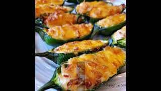 Air Fryer Jalapeno Poppers. Stuffed Jalapeno peppers with bacon and cheese.