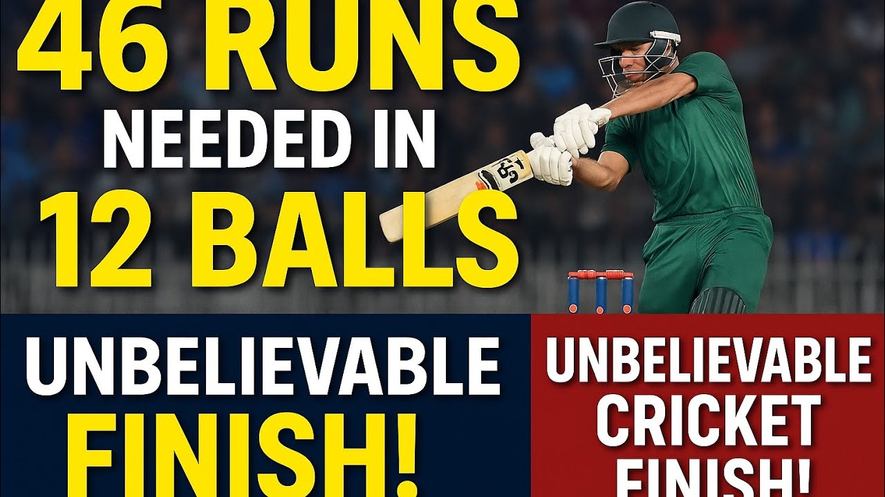 46 Runs Needed in 12 Balls | Unbelievable Cricket Finish!🫢 - YouTube