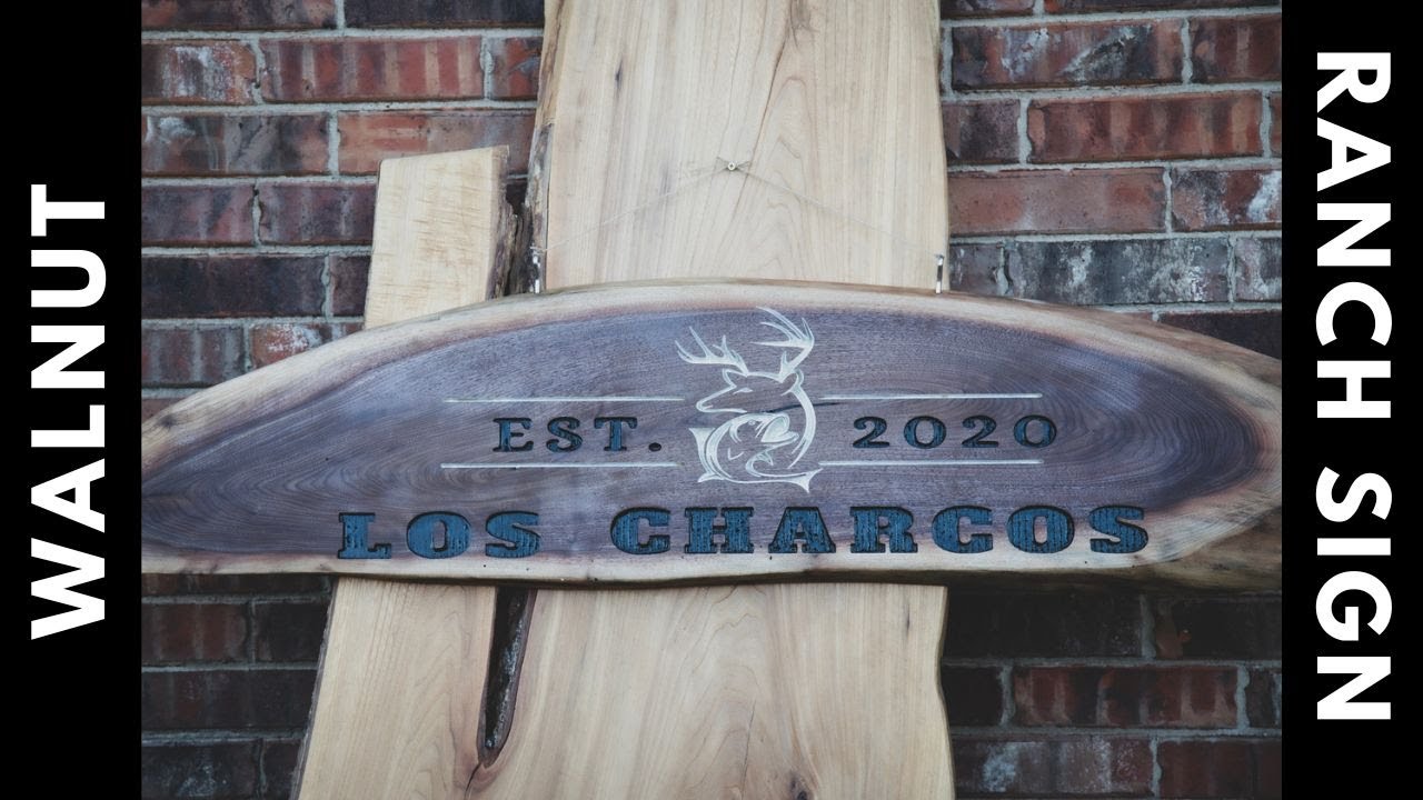 Forcheerman Sign Onefinity Elite Forman Cutting a Live Edge Walnut Ranch Sign - YouTube