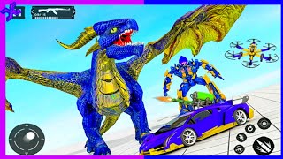 Best Blue Dragon Robot Car Transform Sim Android gameplay screenshot 3