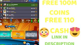 Free 100M Coins And 110 Cash||8 Ball Pool||Link In Description screenshot 4