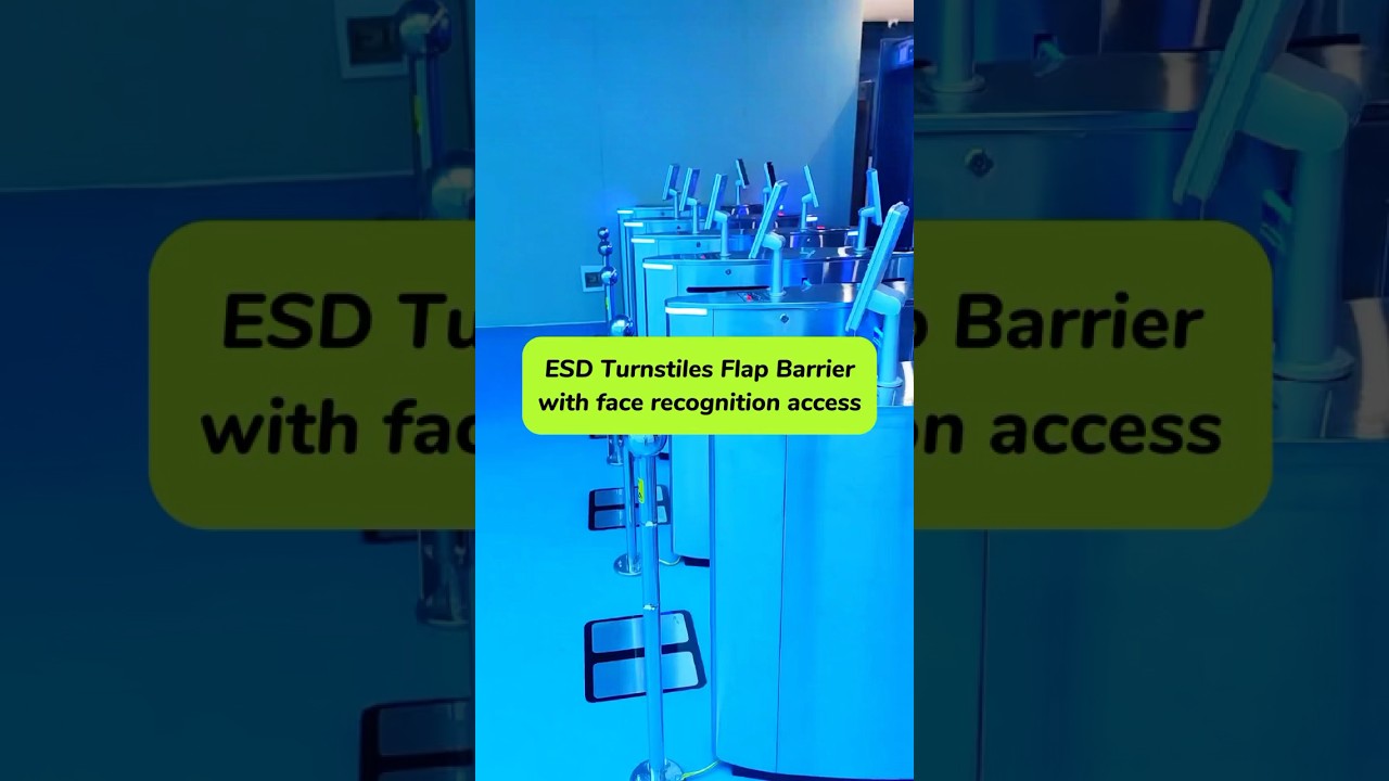 STXtek ESD turnstiles flap barrier with face recognition access 