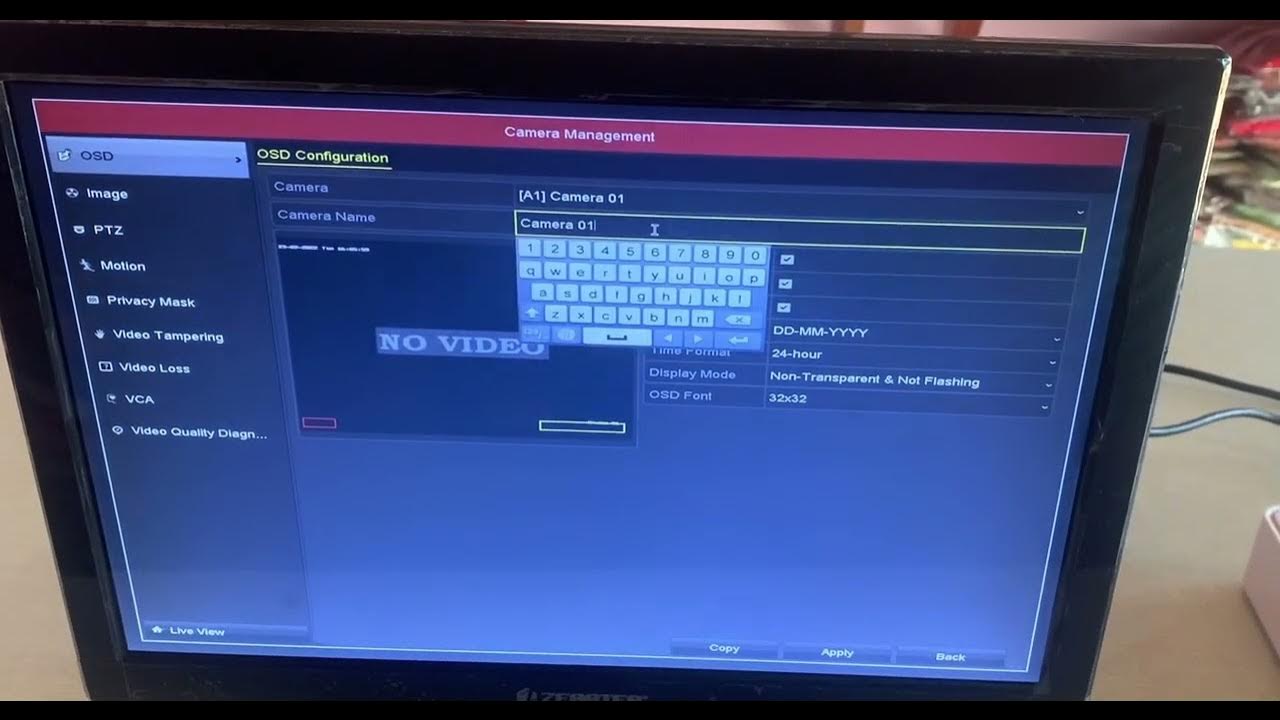 How to change camera name in HIKvision DVR Camera name change in