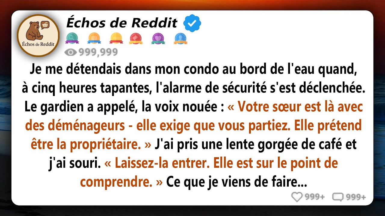 Ma sœur a frappé à ma porte à 5h du matin : « Déménage, c'est moi qui possède cet endroit. » Elle ne
