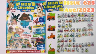 CBeebies magazine, issue 625, Aug/2023, with bumper summer play pack 👷‍♀️👷‍♂️🚧🔨🔤