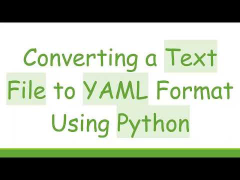 Converting a Text File to YAML Format Using Python