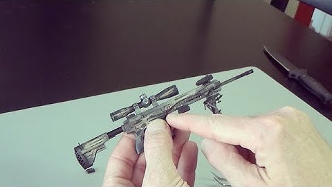 Building the Easy & Simple 1/6 scale HK417D Snakeskin Camo Action Figure Rifle