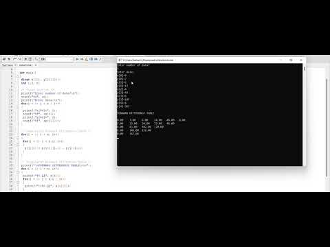 Creating Difference Table for Newton's Interpolation Method