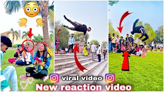 Reaction video 🥰 New flip reaction video🔥 flips in public girls reaction || reaction, Parkour