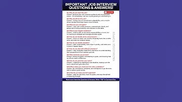 11 Most Important Job Interview Questions and Answers