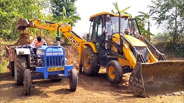 Jcb 3dx Backhoe Loader Machine Loading Mud in Powertrack 434 Ds Plus Tractor | Jcb Tractor | Jcb
