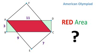 Three ways to find Red Area.Olympiad Question,PRMO,RMO, SAT, ACT, IMO.