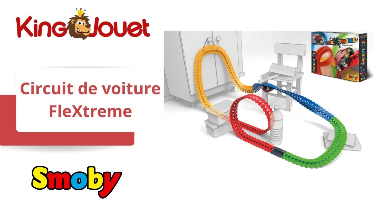 Circuit de voiture Flextreme - set découverte Smoby : King Jouet, Garages  et circuits Smoby - Véhicules, circuits et jouets radiocommandés