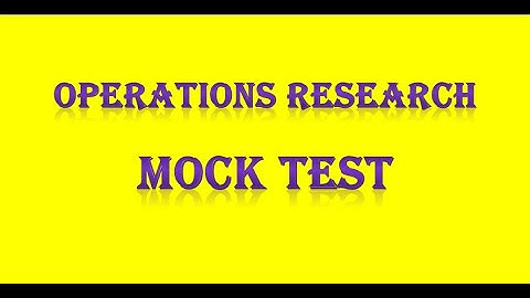 PG TRB/ POLYTECHNIC operations research mock test