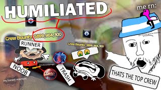 DESTROYING AND HUMILIATING A SALTY TOP CREW | Roblox Blox Fruits