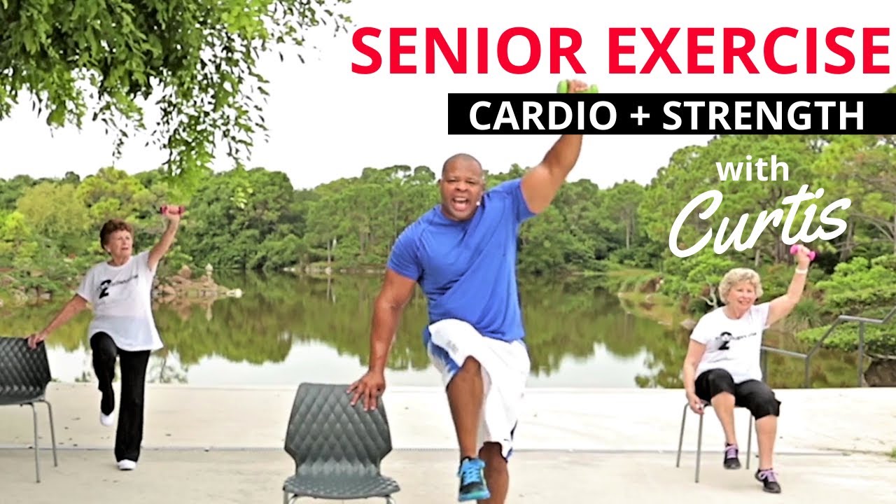 Senior fitness: STRENGTH TRAINING + CARDIO+ CORE exercises for