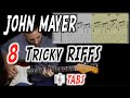 JOHN MAYER Guitar Riffs | The TRICKY ones! | TABS | Lesson/Tutorial