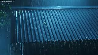 Relieve Stress, Fall Asleep Instantly with Heavy Rain on Tin Roof, Intense Thunder & Lightning