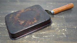焦げた銅フライパン磨き（青汁仕上げ）copper frying pan polish