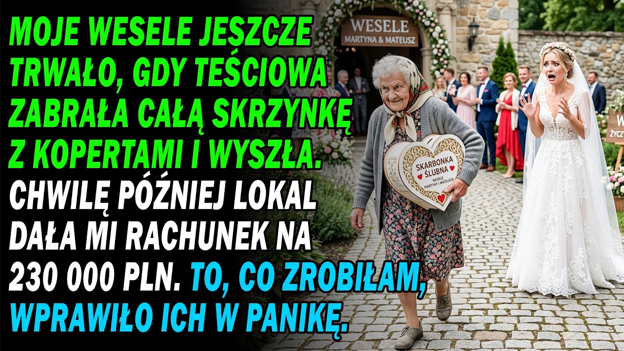 Wesele jeszcze trwało, a teściowa zabrała wszystkie koperty z pieniędzmi i wyszła. Chwilę później menedżerka restauracji wręczyła mi rachunek na 230 000 złotych. W rubryce „osoba odpowiedzialna za...