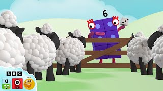 6 Little Sheep  | Counting Animals Adventure!  | Learn to Count | @Numberblocks