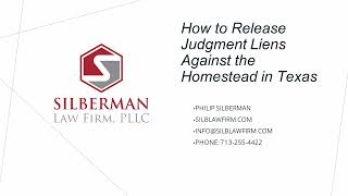 How to Release a Judgment Lien Against a Texas Homestead