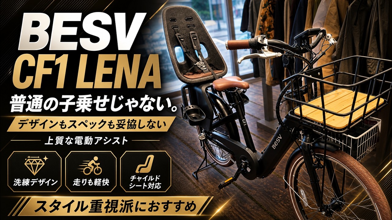ベスビーBESV CF1 LENA電動アシスト自転車　yepp yeppmini BESV CF1 LENA] Here's a cool electric bicycle with a child seat