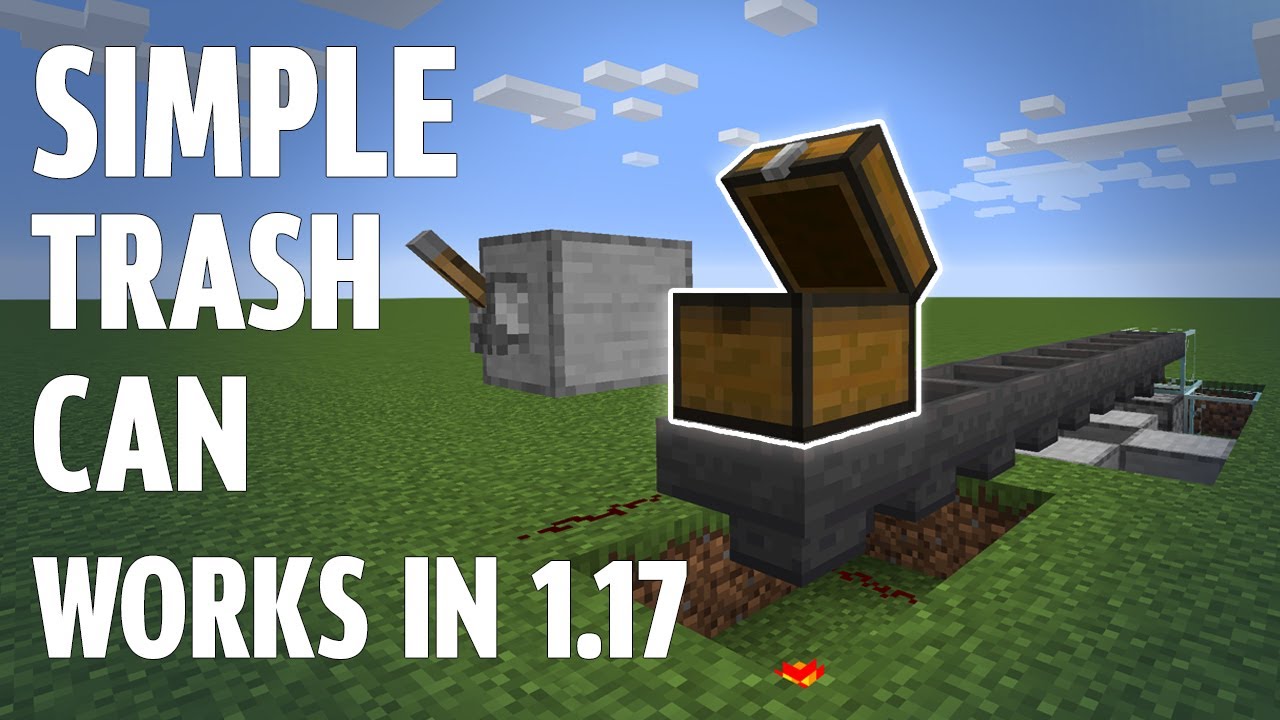 Safe and Simple Redstone Trash Can - Minecraft 1.17