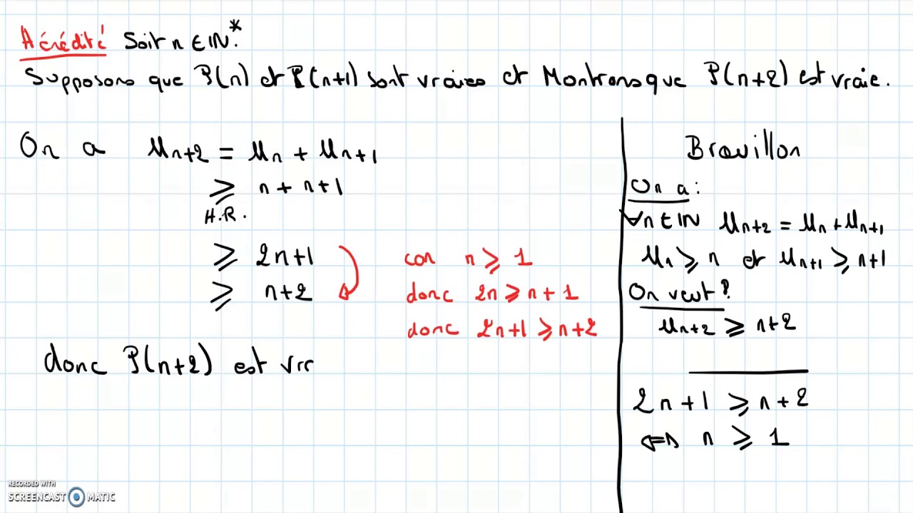 TD5 Méthodes de raisonnement / Récurrence double / Exercice15 - YouTube