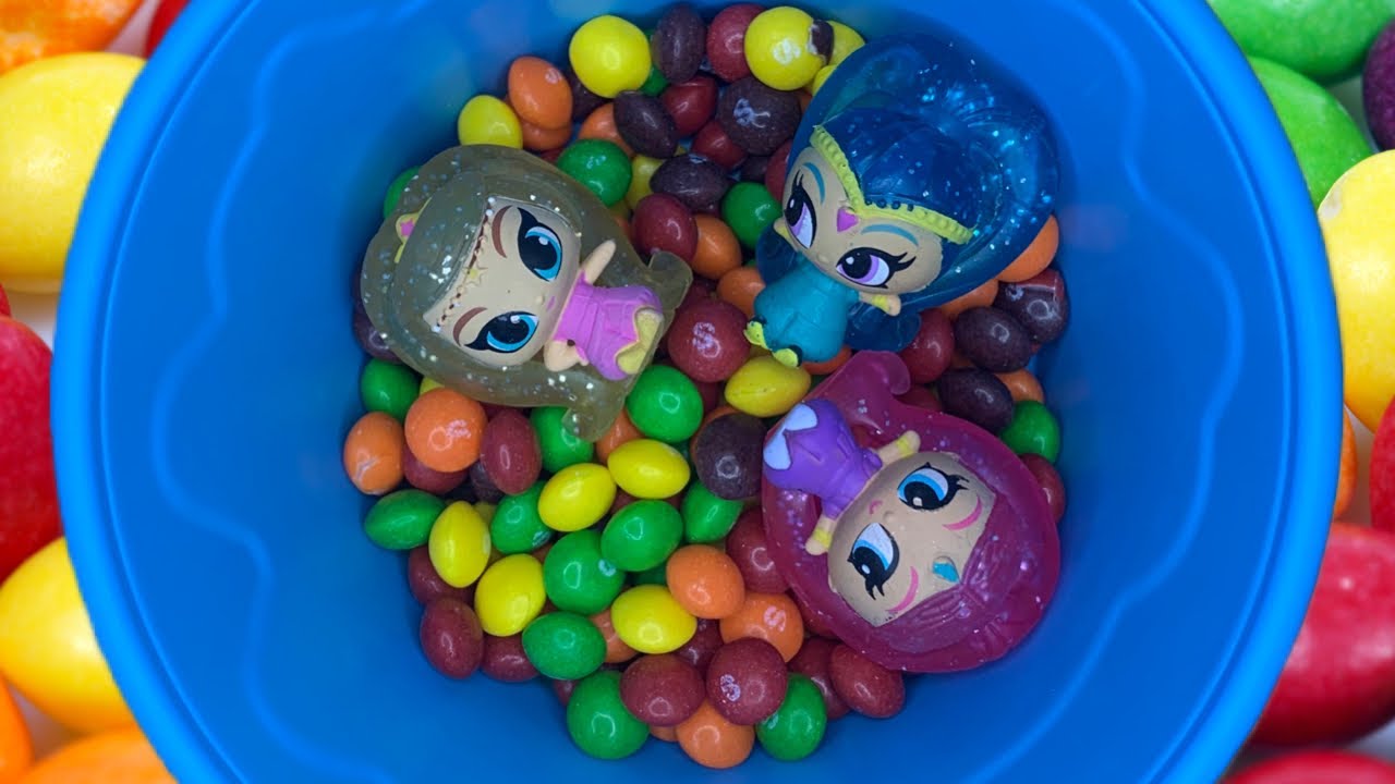 Rainbow Satisfying Video ASMR Mixing Candy & Yummy Skittles in Three ...