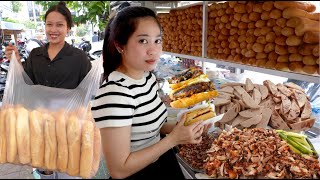 500 Bacon Sandwich Sold in A Day! The Best Pork, Pate, Fish Stew Sub | Cambodian Street Food