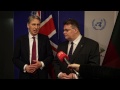Lithuanian FM L.Linkevičius welcomes UK Foreign Secretary P.Hammond in Vilnius