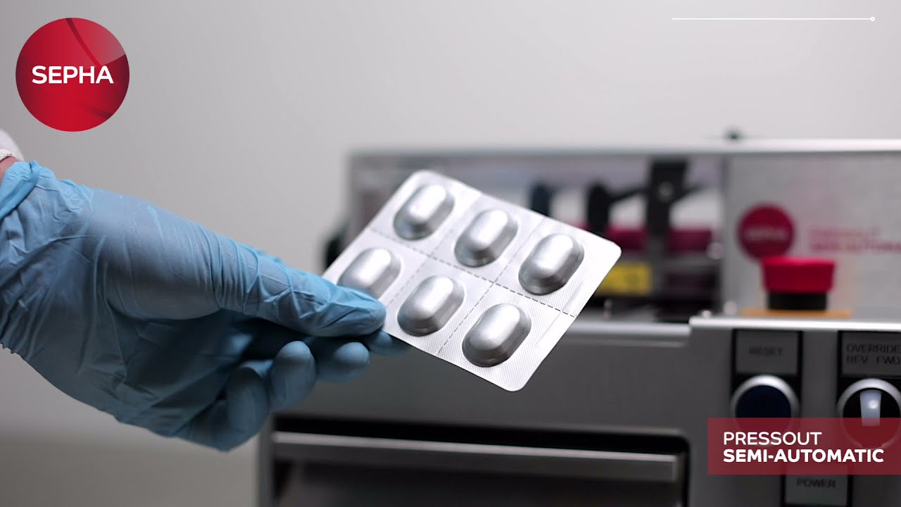 Automatic deblistering of tablets and capsules | Sepha PressOut Semi-automatic