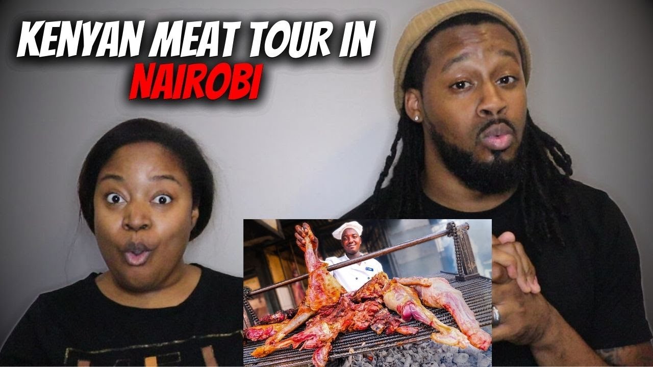 🇰🇪 American Couple Reacts "Kenyan MEAT TOUR in Nairobi!!! BOILED COW HEAD & Nyama Choma!!!"