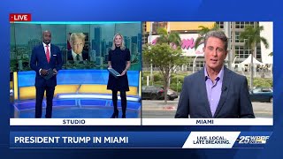 President Donald Trump, in Miami, brags about the economy despite an election-night rebuke