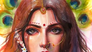 Shri Radha ✨ Watercolors Painting Process 💖